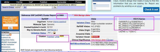 dbSNP数据库