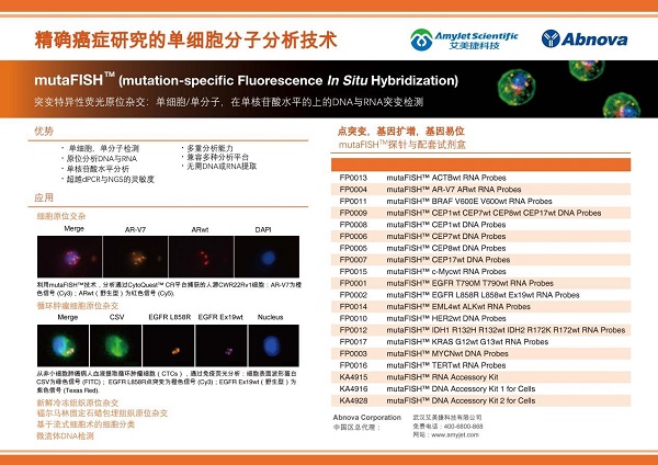 Abnova提供mutaFISH™探针和辅助试剂