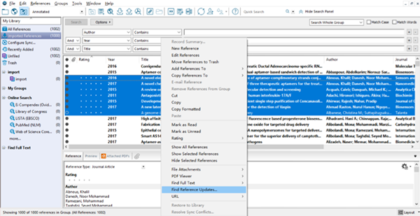 EndNote X9的find reference updates功能