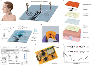 激光雕刻可穿戴传感器用于尿酸和硫的灵敏检测
