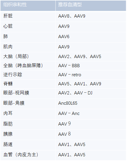 腺相关病毒血清型众多