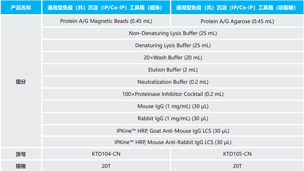 通用型免疫（共）沉淀（IP/Co-IP）工具箱组分