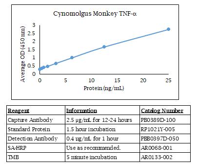 食蟹猴 TNFα ELISA 数据